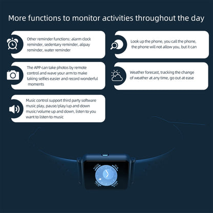 Montre intelligente P8 à écran couleur IPS de 1,3 pouces, prise en charge de la surveillance de la fréquence cardiaque/surveillance de la pression artérielle/surveillance du sommeil/surveillance de l'oxygène dans le sang