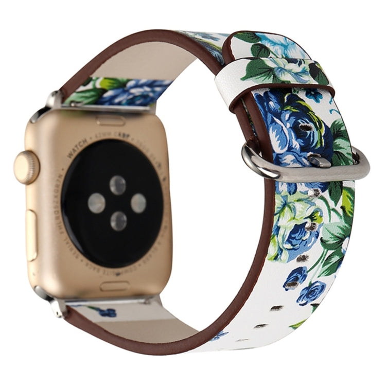 Pour Apple Watch Ultra 49mm / Series 8&7 45mm / SE 2&6&SE&5&4 44mm / 3&2&1 42mm Mode Pastoralisme Style Petit Motif Floral Femmes Montre Bracelet de Montre en Cuir, For 42mm A, For 42mm B, For 42mm C, For 42mm D, For 42mm E, For 42mm F