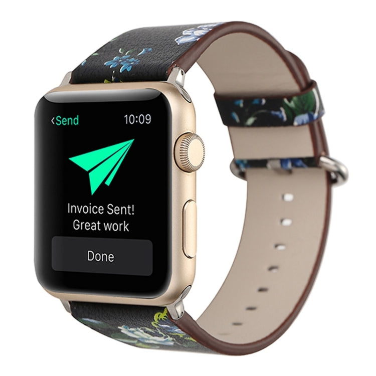 Pour Apple Watch Ultra 49mm / Series 8&7 45mm / SE 2&6&SE&5&4 44mm / 3&2&1 42mm Mode Pastoralisme Style Petit Motif Floral Femmes Montre Bracelet de Montre en Cuir, For 42mm A, For 42mm B, For 42mm C, For 42mm D, For 42mm E, For 42mm F