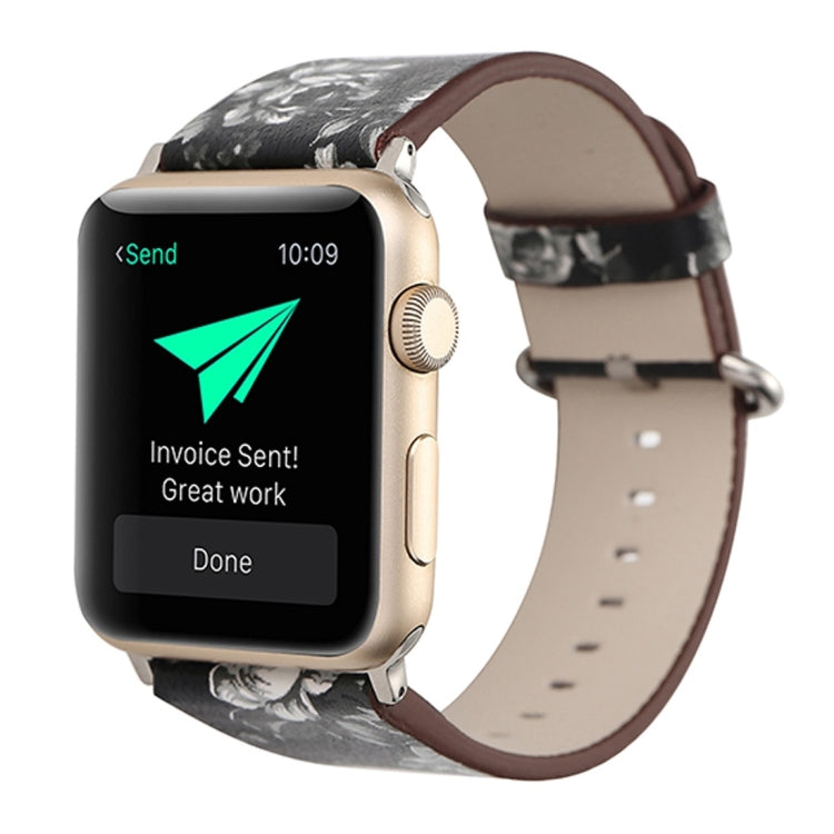 Pour Apple Watch Ultra 49mm / Series 8&7 45mm / SE 2&6&SE&5&4 44mm / 3&2&1 42mm Mode Pastoralisme Style Petit Motif Floral Femmes Montre Bracelet de Montre en Cuir, For 42mm A, For 42mm B, For 42mm C, For 42mm D, For 42mm E, For 42mm F