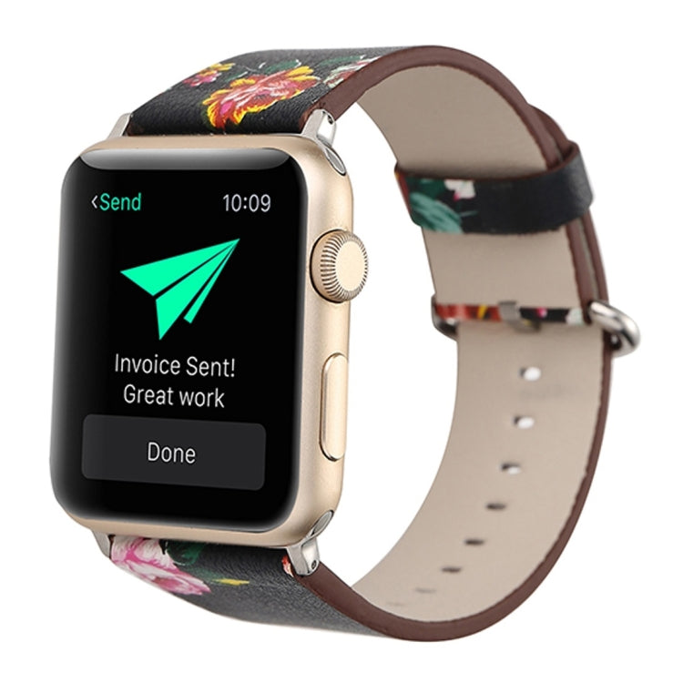 Pour Apple Watch Ultra 49mm / Series 8&7 45mm / SE 2&6&SE&5&4 44mm / 3&2&1 42mm Mode Pastoralisme Style Petit Motif Floral Femmes Montre Bracelet de Montre en Cuir, For 42mm A, For 42mm B, For 42mm C, For 42mm D, For 42mm E, For 42mm F