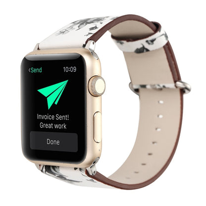 Pour Apple Watch Ultra 49mm / Series 8&7 45mm / SE 2&6&SE&5&4 44mm / 3&2&1 42mm Mode Pastoralisme Style Petit Motif Floral Femmes Montre Bracelet de Montre en Cuir, For 42mm A, For 42mm B, For 42mm C, For 42mm D, For 42mm E, For 42mm F