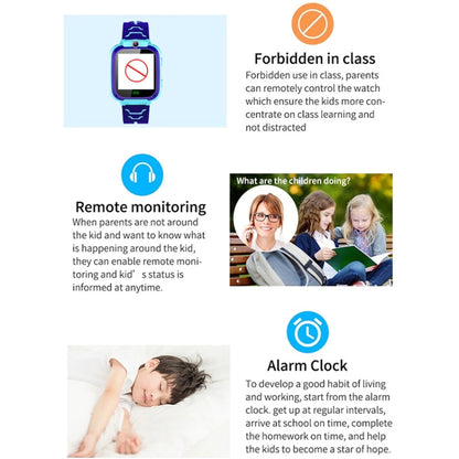 Montre connectée Q12B à écran couleur de 1,44 pouces pour enfants, prise en charge du positionnement LBS / numérotation bidirectionnelle / premiers secours à une touche / surveillance vocale / application Setracker