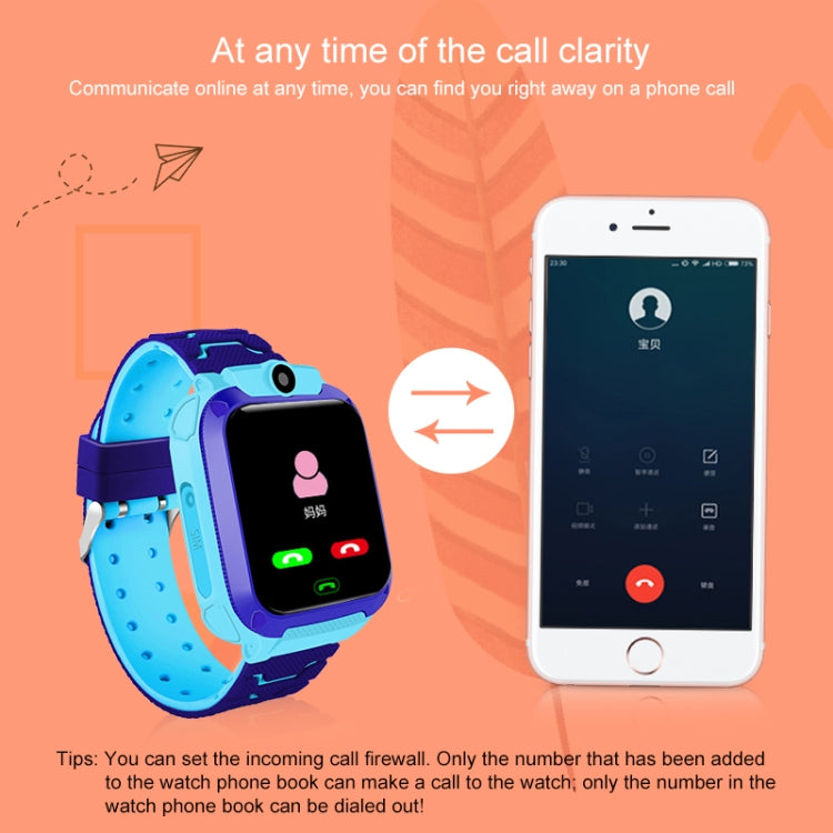 Montre connectée Q120 à écran couleur de 1,44 pouces pour enfants, étanche IP67, prise en charge du positionnement LBS / numérotation bidirectionnelle / premiers secours à une touche / surveillance vocale / application Setracker