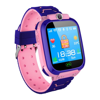 Montre connectée Q12 à écran couleur de 1,44 pouces pour enfants, non étanche, prise en charge du positionnement LBS / numérotation bidirectionnelle / SOS / surveillance vocale / application Setracker