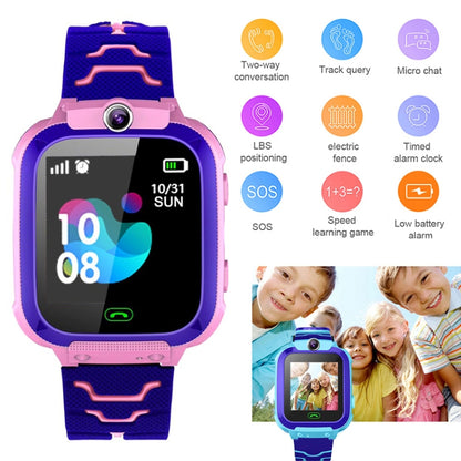 Montre connectée Q12 à écran couleur de 1,44 pouces pour enfants, non étanche, prise en charge du positionnement LBS / numérotation bidirectionnelle / SOS / surveillance vocale / application Setracker