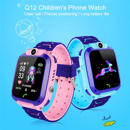 Montre connectée Q12 à écran couleur de 1,44 pouces pour enfants, non étanche, prise en charge du positionnement LBS / numérotation bidirectionnelle / SOS / surveillance vocale / application Setracker