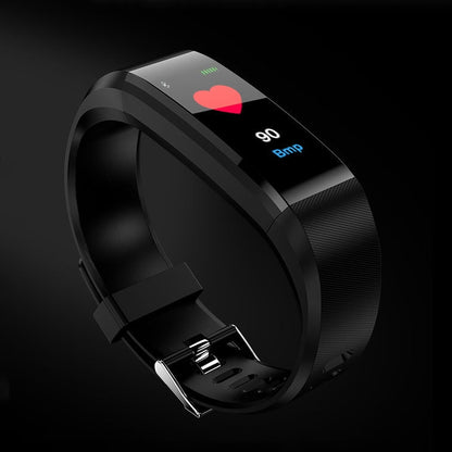 Bracelet intelligent à écran couleur OLED 115Plus de 0,96 pouces, rappel d'appel/surveillance de la fréquence cardiaque/surveillance de la pression artérielle/surveillance du sommeil/rappel de sédentarité