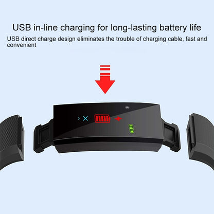 Bracelet intelligent à écran couleur OLED 115Plus de 0,96 pouces, rappel d'appel/surveillance de la fréquence cardiaque/surveillance de la pression artérielle/surveillance du sommeil/rappel de sédentarité