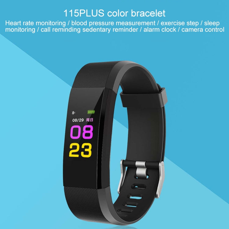 Bracelet intelligent à écran couleur OLED 115Plus de 0,96 pouces, rappel d'appel/surveillance de la fréquence cardiaque/surveillance de la pression artérielle/surveillance du sommeil/rappel de sédentarité