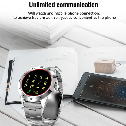 Montre intelligente N6 Écran TFT 1,3 pouces MTK2502C Bluetooth4.0, bracelet de montre en acier inoxydable, moniteur de fréquence cardiaque, podomètre, moniteur de sommeil et rappel de sédentarité, Stainless Steel Watch Strap/Black                      ...