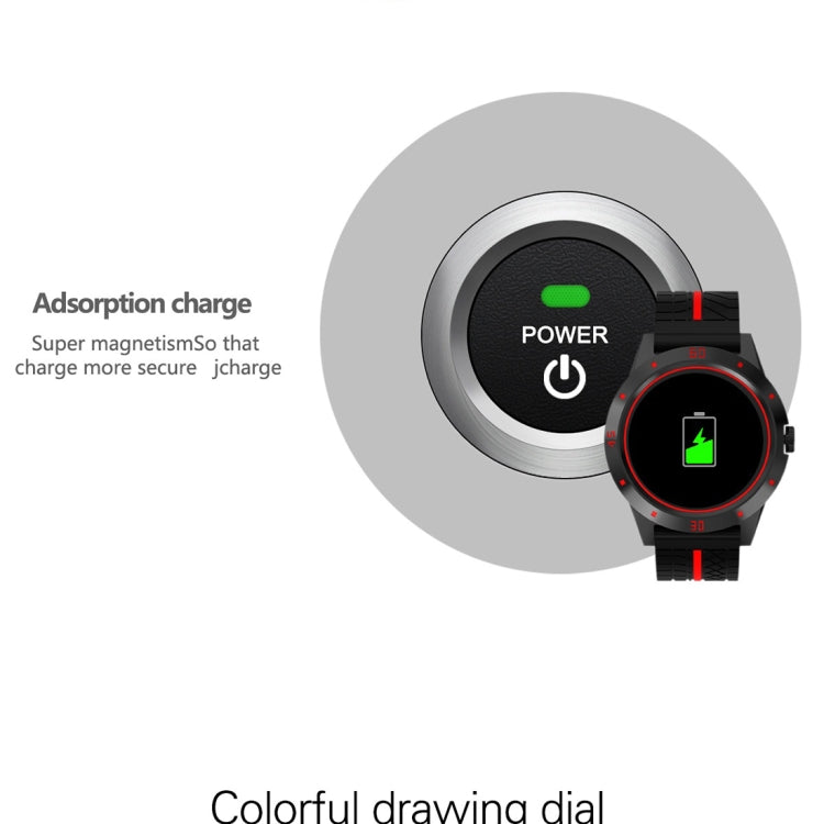 Montre intelligente N6 Écran TFT 1,3 pouces MTK2502C Bluetooth4.0, bracelet de montre en silicone, moniteur de fréquence cardiaque, podomètre, moniteur de sommeil et rappel de sédentarité, Silicone Watch Strap/Red, Silicone Watch Strap/Yellow
