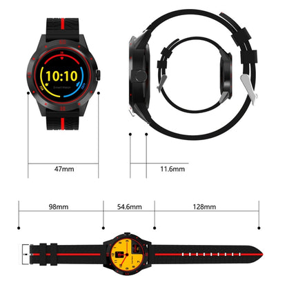 Montre intelligente N6 Écran TFT 1,3 pouces MTK2502C Bluetooth4.0, bracelet de montre en silicone, moniteur de fréquence cardiaque, podomètre, moniteur de sommeil et rappel de sédentarité, Silicone Watch Strap/Red, Silicone Watch Strap/Yellow
