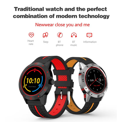 Montre intelligente N6 Écran TFT 1,3 pouces MTK2502C Bluetooth4.0, bracelet de montre en silicone, moniteur de fréquence cardiaque, podomètre, moniteur de sommeil et rappel de sédentarité, Silicone Watch Strap/Red, Silicone Watch Strap/Yellow