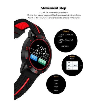 Montre intelligente N6 Écran TFT 1,3 pouces MTK2502C Bluetooth4.0, bracelet de montre en silicone, moniteur de fréquence cardiaque, podomètre, moniteur de sommeil et rappel de sédentarité, Silicone Watch Strap/Red, Silicone Watch Strap/Yellow
