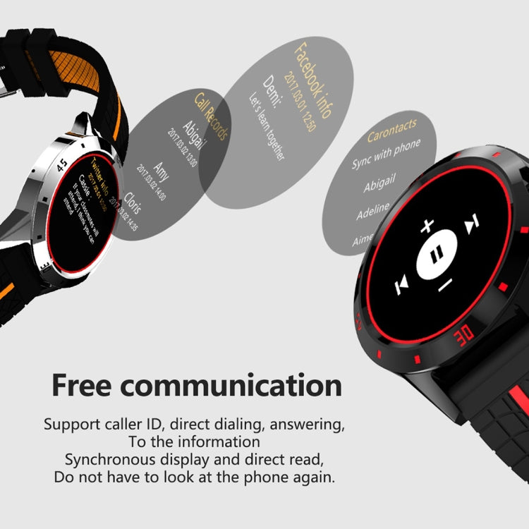 Montre intelligente N6 Écran TFT 1,3 pouces MTK2502C Bluetooth4.0, bracelet de montre en silicone, moniteur de fréquence cardiaque, podomètre, moniteur de sommeil et rappel de sédentarité, Silicone Watch Strap/Red, Silicone Watch Strap/Yellow