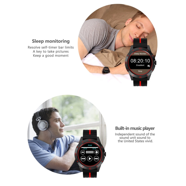Montre intelligente N6 Écran TFT 1,3 pouces MTK2502C Bluetooth4.0, bracelet de montre en silicone, moniteur de fréquence cardiaque, podomètre, moniteur de sommeil et rappel de sédentarité, Silicone Watch Strap/Red, Silicone Watch Strap/Yellow
