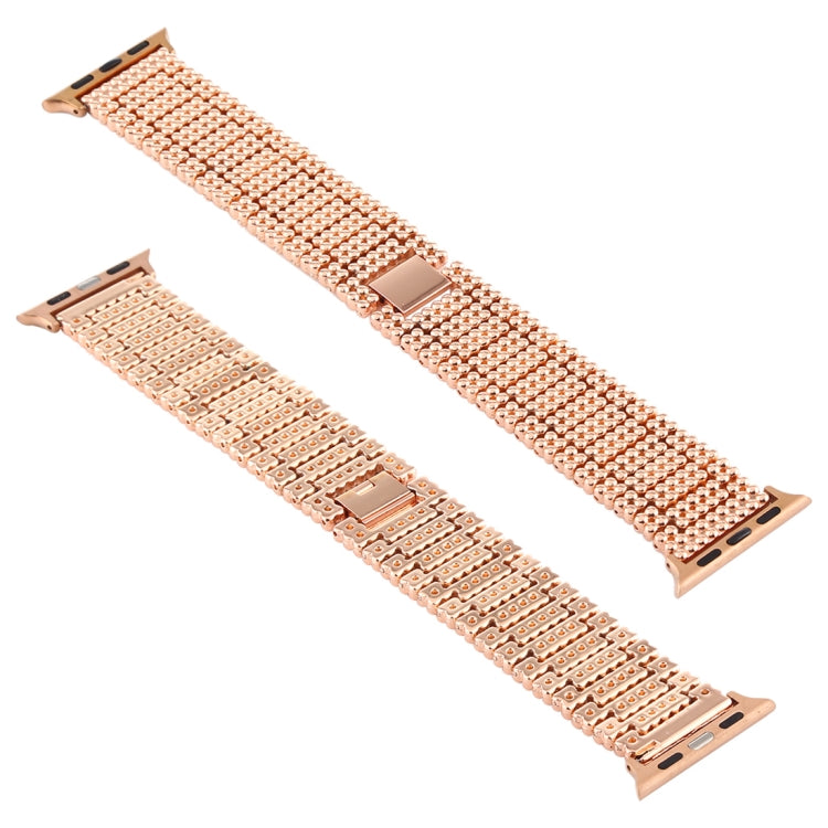 Pour Apple Watch Series 7 41mm / 6 & SE & 5 & 4 40mm / 3 & 2 & 1 38mm neuf perles bracelet en acier inoxydable bracelet de montre, For Apple Watch Series 7 41mm / 6 & SE & 5 & 4 40mm / 3 & 2 & 1 38mm
