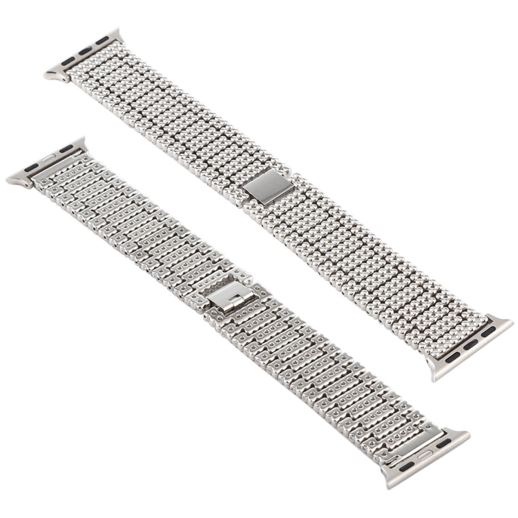 Pour Apple Watch Series 7 41mm / 6 & SE & 5 & 4 40mm / 3 & 2 & 1 38mm neuf perles bracelet en acier inoxydable bracelet de montre, For Apple Watch Series 7 41mm / 6 & SE & 5 & 4 40mm / 3 & 2 & 1 38mm