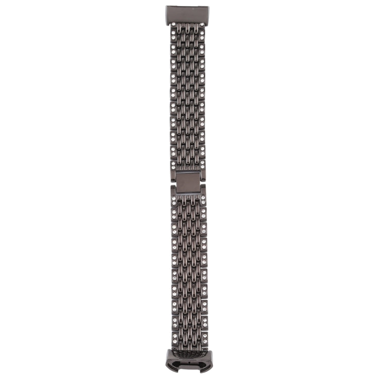 Pour Fitbit Charge 3 Bracelet de montre en acier inoxydable serti de diamants