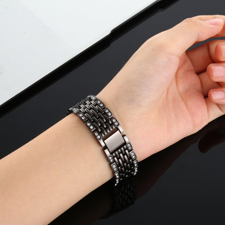 Pour Fitbit Charge 3 Bracelet de montre en acier inoxydable serti de diamants
