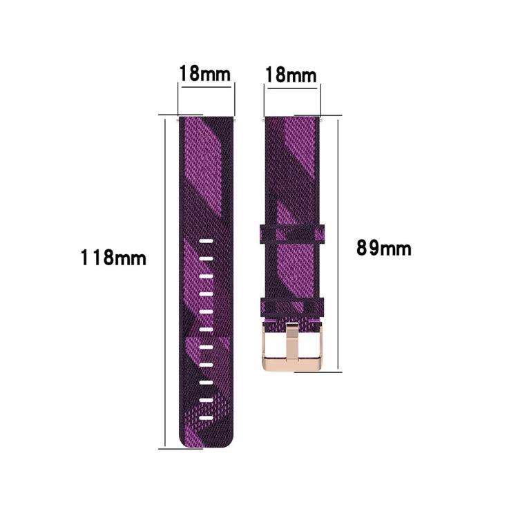 Bracelet de montre en Nylon tissé à rayures de 18mm, pour Sport féminin fossile/Charte HR/Gen 4 Q Venture HR
