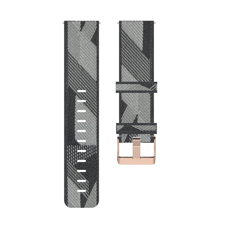 Bracelet de montre en nylon tissé à rayures de 18 mm pour montre Xiaomi Mi, Garmin Vivomove 3s / Vivoactive 4s
