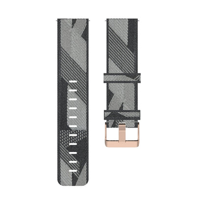 Bracelet de montre en nylon tissé à rayures de 18 mm pour montre Xiaomi Mi, Garmin Vivomove 3s / Vivoactive 4s