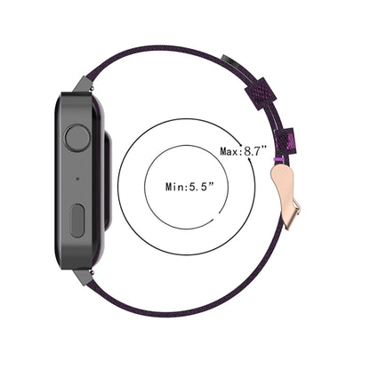 Bracelet de montre en nylon tissé à rayures de 18 mm pour montre Xiaomi Mi, Garmin Vivomove 3s / Vivoactive 4s