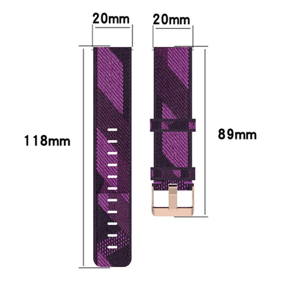 Bracelet de montre en nylon tissé à rayures de 20 mm pour Huami Amazfit GTR 42 mm / GTS / BIP / BIP Lite