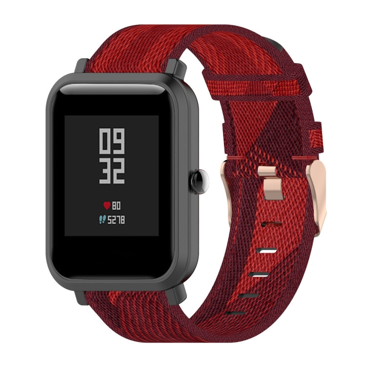 Bracelet de montre en nylon tissé à rayures de 20 mm pour Huami Amazfit GTR 42 mm / GTS / BIP / BIP Lite