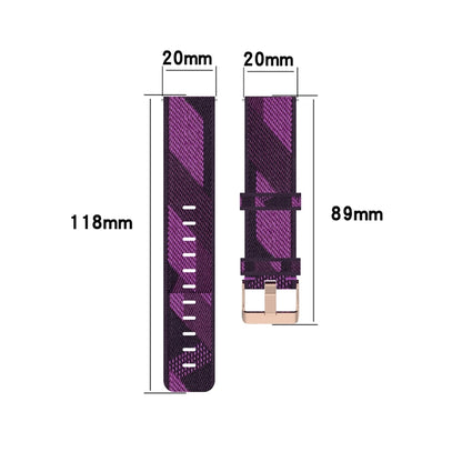 Bracelet de montre en Nylon tissé à rayures de 20mm, pour Garmin Venu, Vivomove 3, Vivoactive 3, Forerunner 245/645