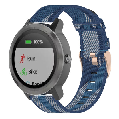 Bracelet de montre en Nylon tissé à rayures de 20mm, pour Garmin Venu, Vivomove 3, Vivoactive 3, Forerunner 245/645