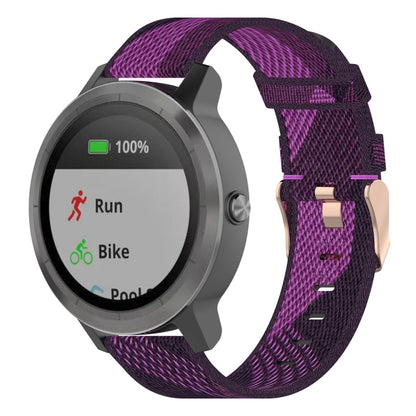 Bracelet de montre en Nylon tissé à rayures de 20mm, pour Garmin Venu, Vivomove 3, Vivoactive 3, Forerunner 245/645