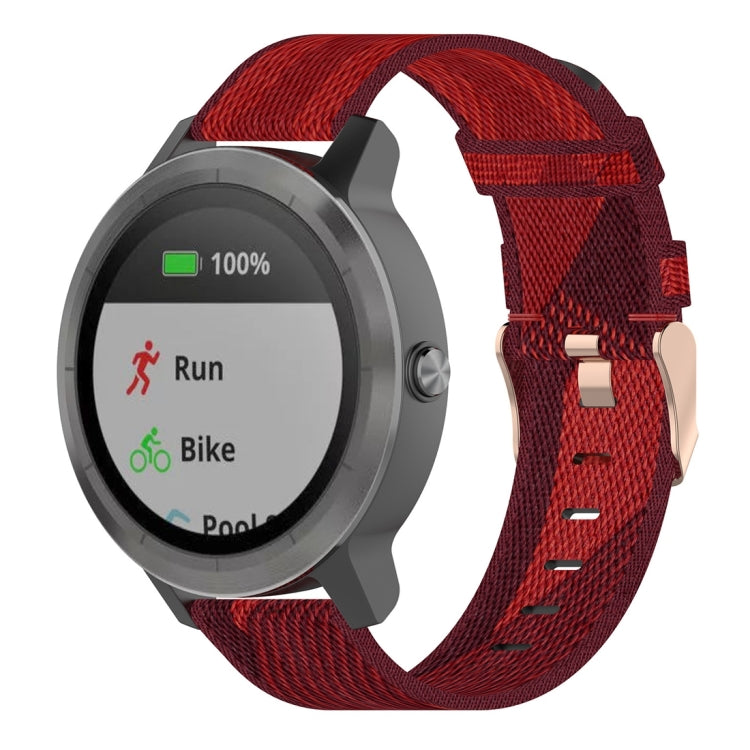 Bracelet de montre en Nylon tissé à rayures de 20mm, pour Garmin Venu, Vivomove 3, Vivoactive 3, Forerunner 245/645