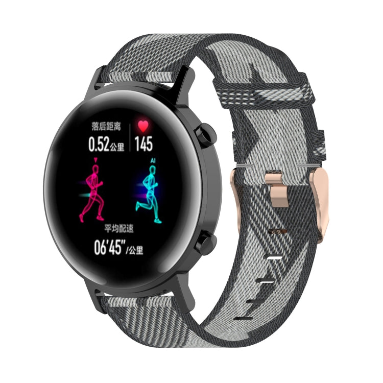 Bracelet de montre en nylon tissé à rayures de 20 mm, pour Huawei GT 2 42 mm/Honor Magic Watch 2 42 mm