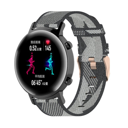 Bracelet de montre en nylon tissé à rayures de 20 mm, pour Huawei GT 2 42 mm/Honor Magic Watch 2 42 mm