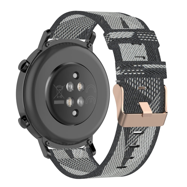 Bracelet de montre en nylon tissé à rayures de 20 mm, pour Huawei GT 2 42 mm/Honor Magic Watch 2 42 mm
