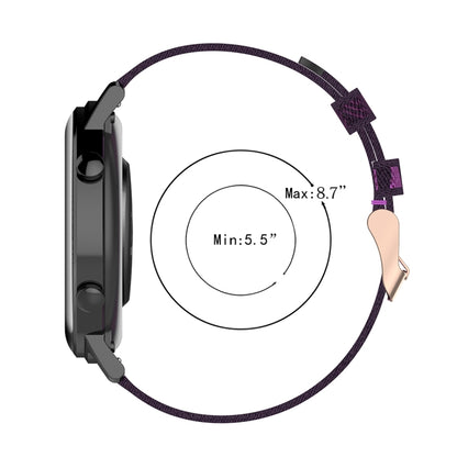 Bracelet de montre en nylon tissé à rayures de 20 mm, pour Huawei GT 2 42 mm/Honor Magic Watch 2 42 mm