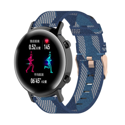 Bracelet de montre en nylon tissé à rayures de 20 mm, pour Huawei GT 2 42 mm/Honor Magic Watch 2 42 mm