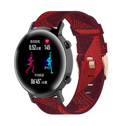 Bracelet de montre en nylon tissé à rayures de 20 mm, pour Huawei GT 2 42 mm/Honor Magic Watch 2 42 mm
