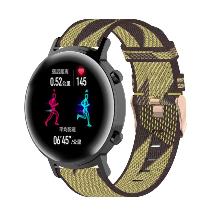 Bracelet de montre en nylon tissé à rayures de 20 mm, pour Huawei GT 2 42 mm/Honor Magic Watch 2 42 mm