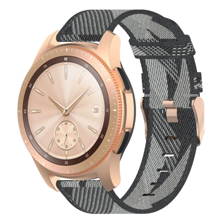 Bracelet de montre en nylon tissé à rayures de 20 mm, pour Galaxy Watch 42 mm, Galaxy Active/Active 2, Gear Sport, S2 Classic