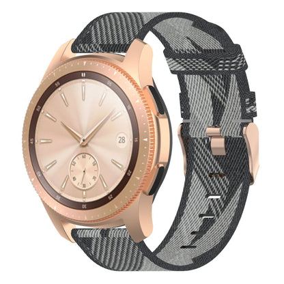 Bracelet de montre en nylon tissé à rayures de 20 mm, pour Galaxy Watch 42 mm, Galaxy Active/Active 2, Gear Sport, S2 Classic