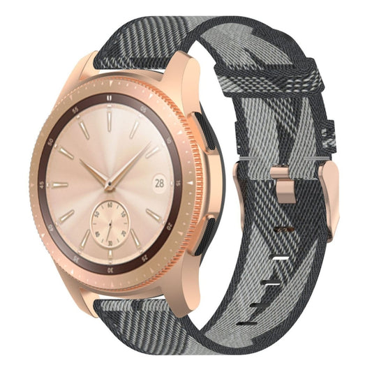 Bracelet de montre en nylon tissé à rayures de 20 mm, pour Galaxy Watch 42 mm, Galaxy Active/Active 2, Gear Sport, S2 Classic