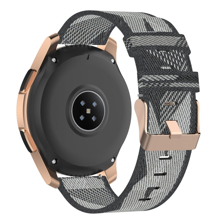 Bracelet de montre en nylon tissé à rayures de 20 mm, pour Galaxy Watch 42 mm, Galaxy Active/Active 2, Gear Sport, S2 Classic