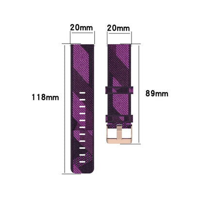 Bracelet de montre en nylon tissé à rayures de 20 mm, pour Galaxy Watch 42 mm, Galaxy Active/Active 2, Gear Sport, S2 Classic