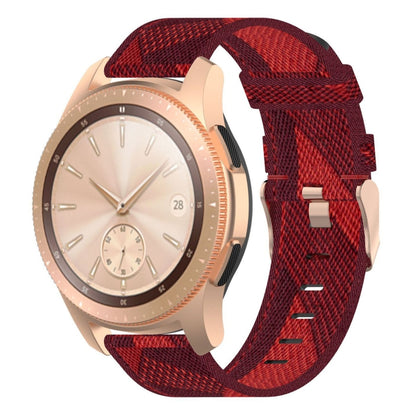 Bracelet de montre en nylon tissé à rayures de 20 mm, pour Galaxy Watch 42 mm, Galaxy Active/Active 2, Gear Sport, S2 Classic