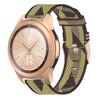 Bracelet de montre en nylon tissé à rayures de 20 mm, pour Galaxy Watch 42 mm, Galaxy Active/Active 2, Gear Sport, S2 Classic