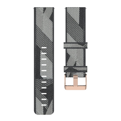 Bracelet de montre en nylon tissé à rayures de 22 mm pour montre intelligente hybride Fossil HR, homme Gen 4 Explorist HR & Sport